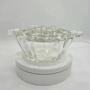 Anchor Hocking Old Cafe Flower Bowl and Frog 1930's Anchor Hocking Posey Bowl